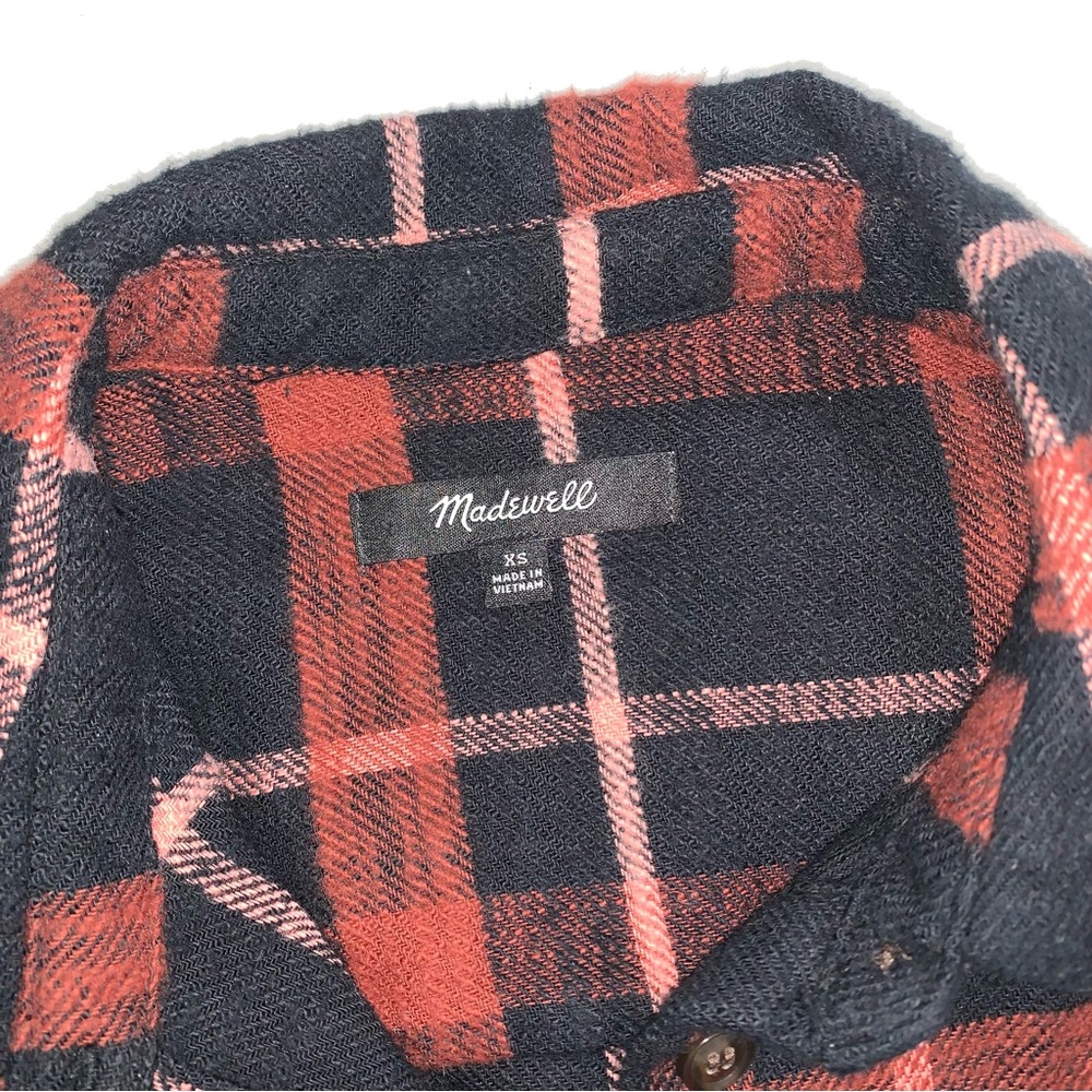 Madewell Slub Flannel Sunday Shirt in Evins Plaid Size XS Long Sleeves - Picture 13 of 14